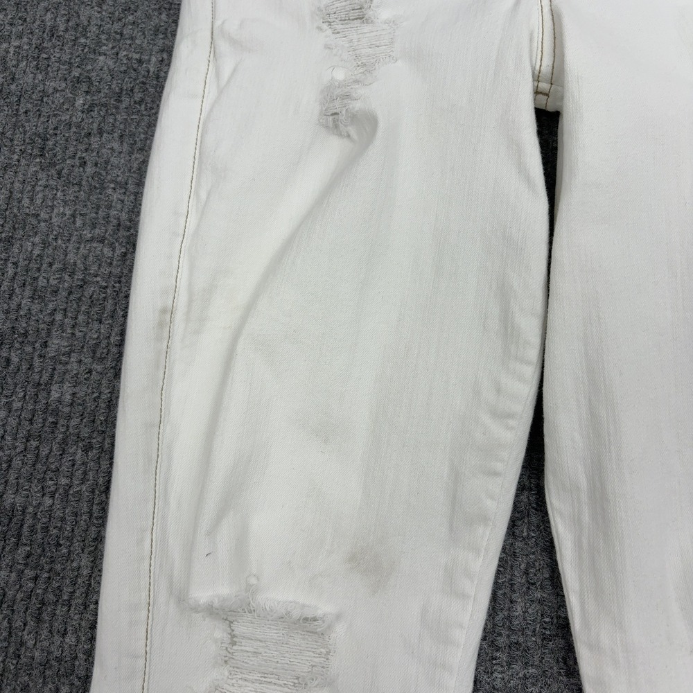Guess Overalls Womens 29 White Cotton Distressed Ripped Slim Casual Streetwear - Picture 3 of 10
